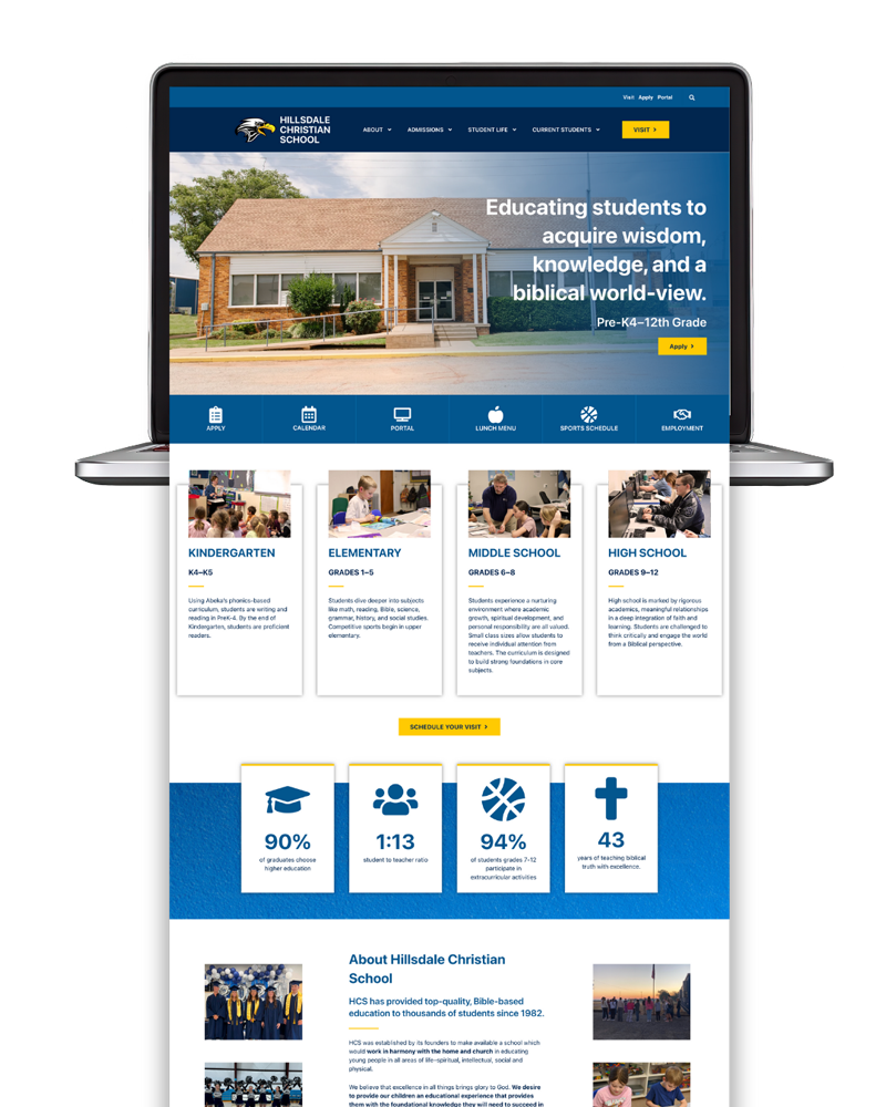 christian school website design Motes Design